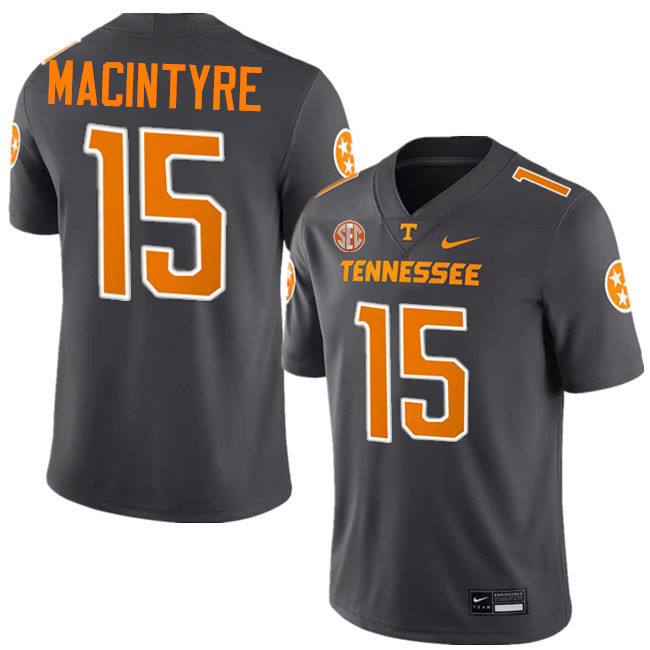 #15 George MacIntyre UT Vols Jerseys,Tennessee Volunteers College Football Jerseys Stitched-Smoke Gr